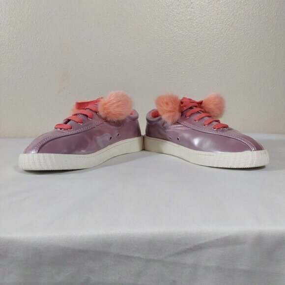 Tretorn Youth Iridescent Metallic Lavender Pom Pom Sneakers - Excellent Cond - 3 - Picture 7 of 10